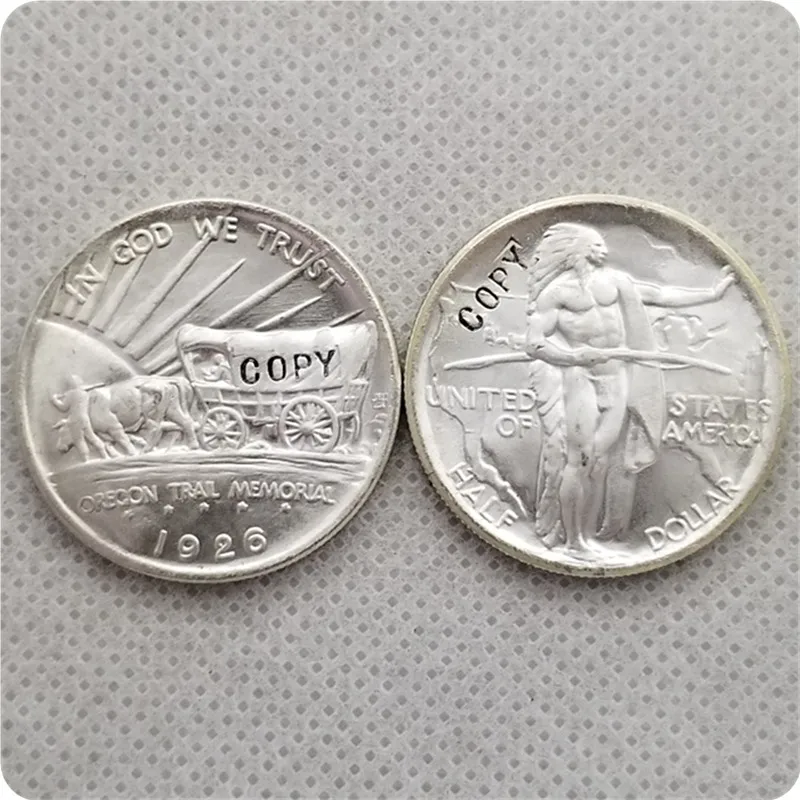 UNC Серебряная США 1926-1939 Oregon Trail Memorial половина копия долларов монеты | Дом и сад