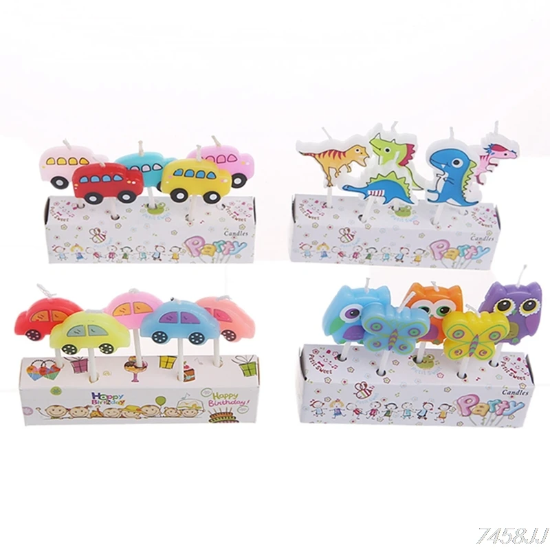 Праздничная поставка 5 шт. Мультяшные свечи милое украшение Прямая | Дом и сад