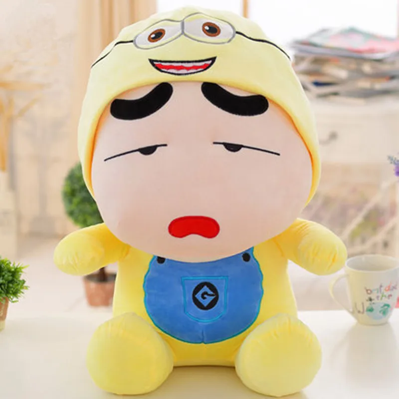 Синий 35 см Высота 0,3 кг Crayon Shin-Chan плюш японского аниме шин-Чан Косплей totoro panda плюшевый милый набитый мягкий кукла детские игрушки - Цвет: Синий