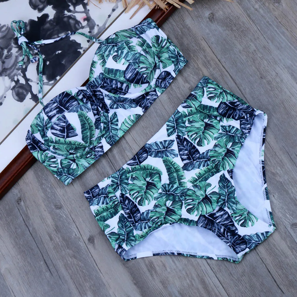 Бикини большого размера 2019 сексуальное бикини комплект с высокой талией