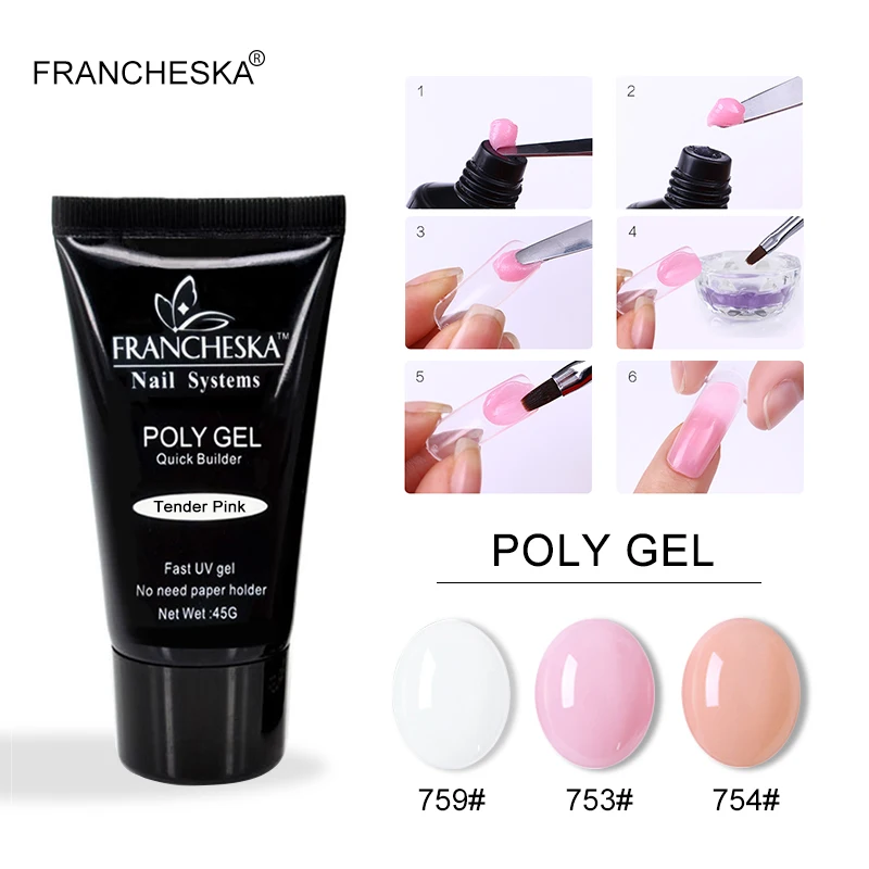 Francheska, прозрачная ложная Форма для ногтей, полное покрытие, быстрое строительство, полигелевая форма, советы, расширение пальцев, УФ-гель, сделай сам, Маникюрный Инструмент