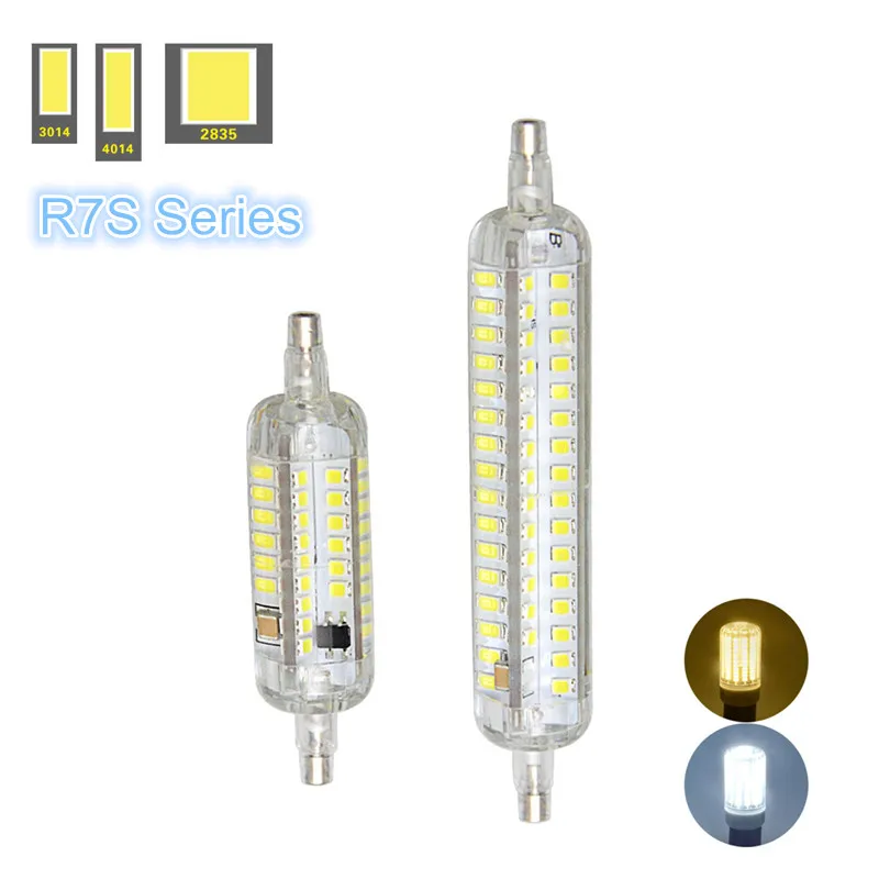 Светодиодная лампа R7S SMD3014 4014 2835 серия Sicilon 78 мм 118 лампы 5 Вт 7 10 15 заменяемые