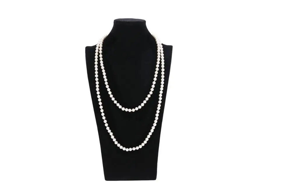 1pc Pearl Necklace 1920s Charleston вечерние украшения для девочек, стразы, повязка на голову, жемчужное ожерелье, браслет, держатель для сигарет, набор аксессуаров Great Gatsby - Цвет: 1pc Pearl Necklace