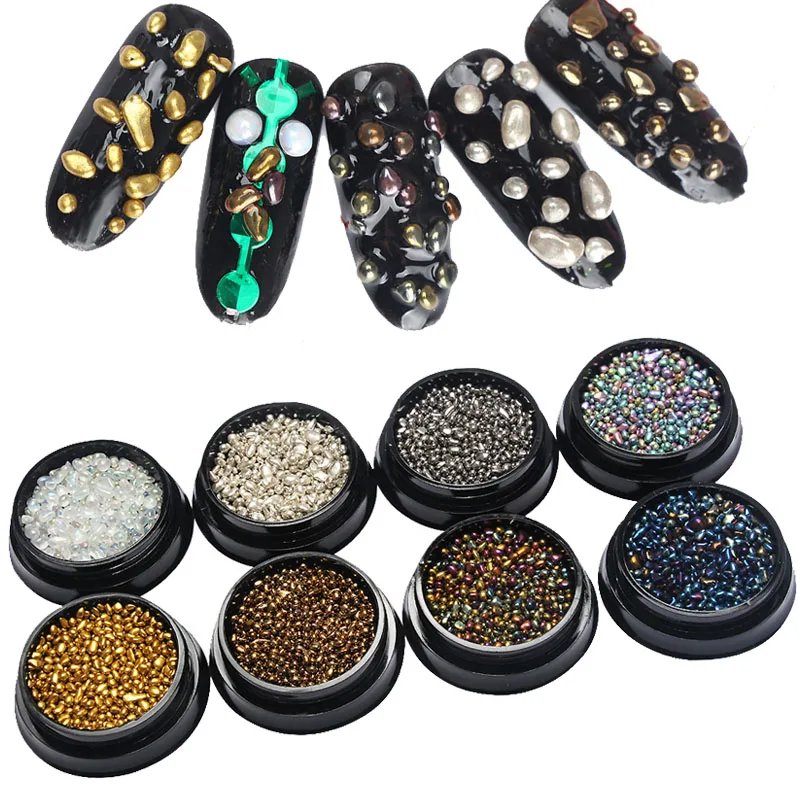 Голубой зоопарк цветной камень 3D булыжник искусство для ногтей украшения