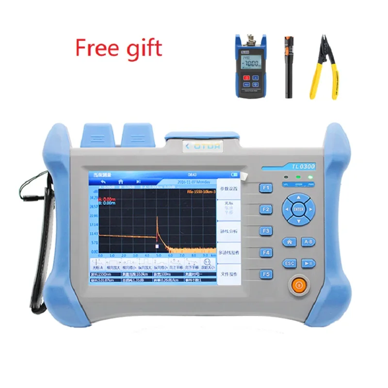 OTDR TLO 300 120 км 1310/1550nm 30/28dBm интегрированный VFL TLO300Touch Экран Оптический измеритель