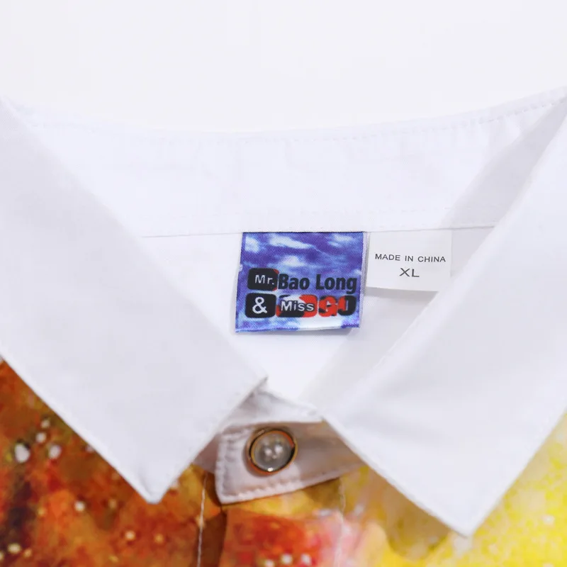 Бренд 3D печати Для Мужчин's Сорочки выходные для мужчин с длинным рукавом