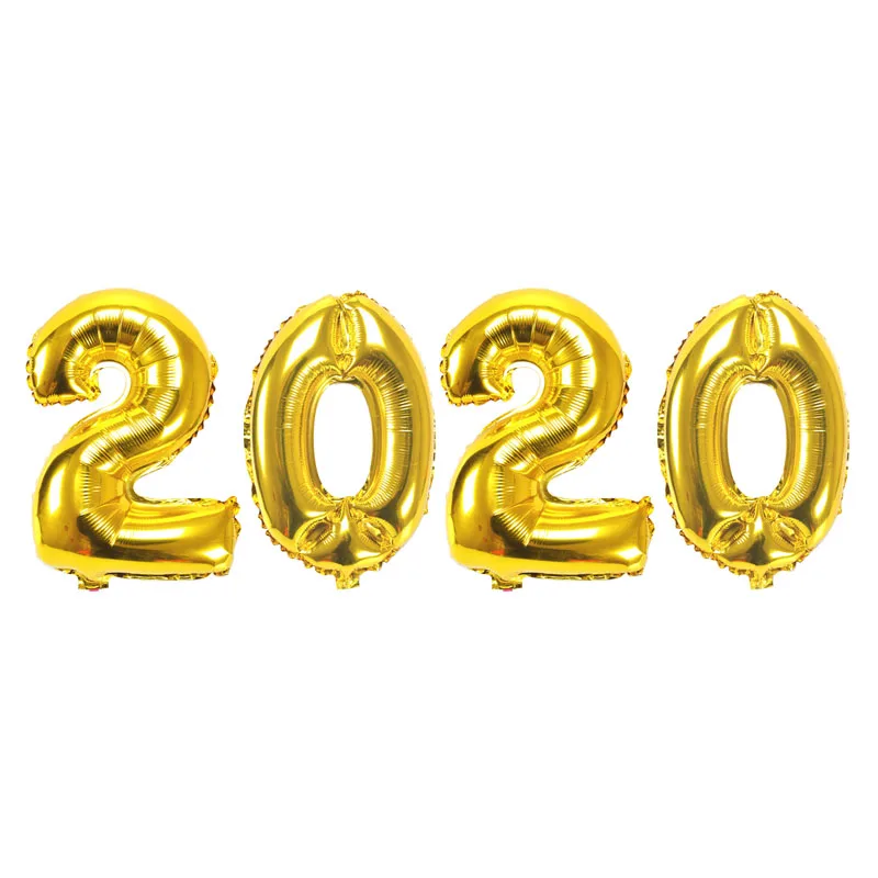 4 шт. 2020 цифры фольгированные шары серебряные воздушные рождественские украшения
