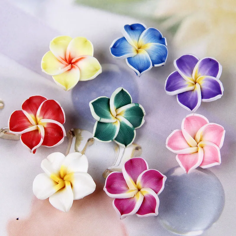 10 шт. бусины из полимерной глины в виде цветка плюмерии|Бусины| |