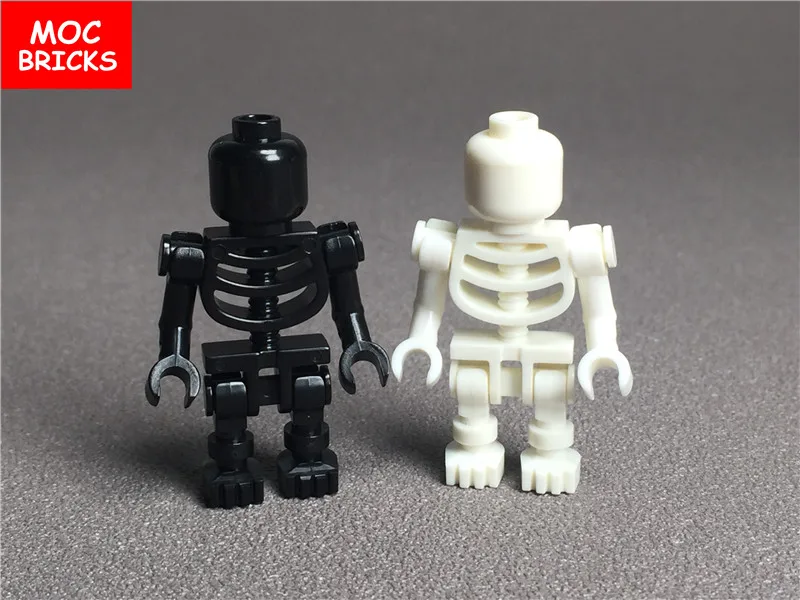 Кубики MOC сделай сам черно-белый скелет Сборная модель экшн-фигурки Обучающие