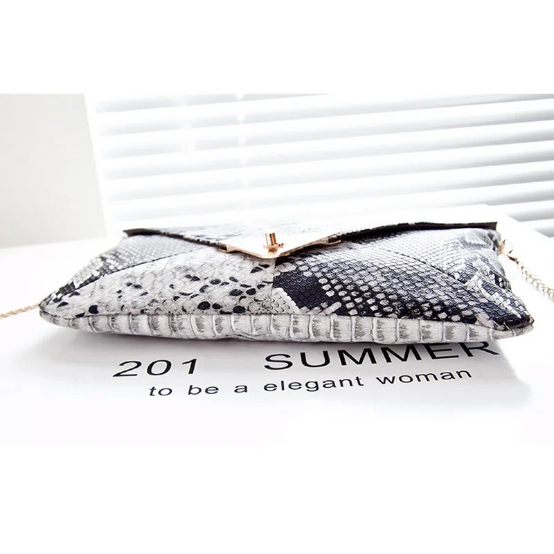 Модные сумки через плечо из искусственной кожи женские ретро клатчи змеиной