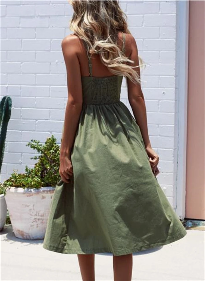 Женское винтажное платье на бретельках Летнее Длинное Платье с открытой спиной