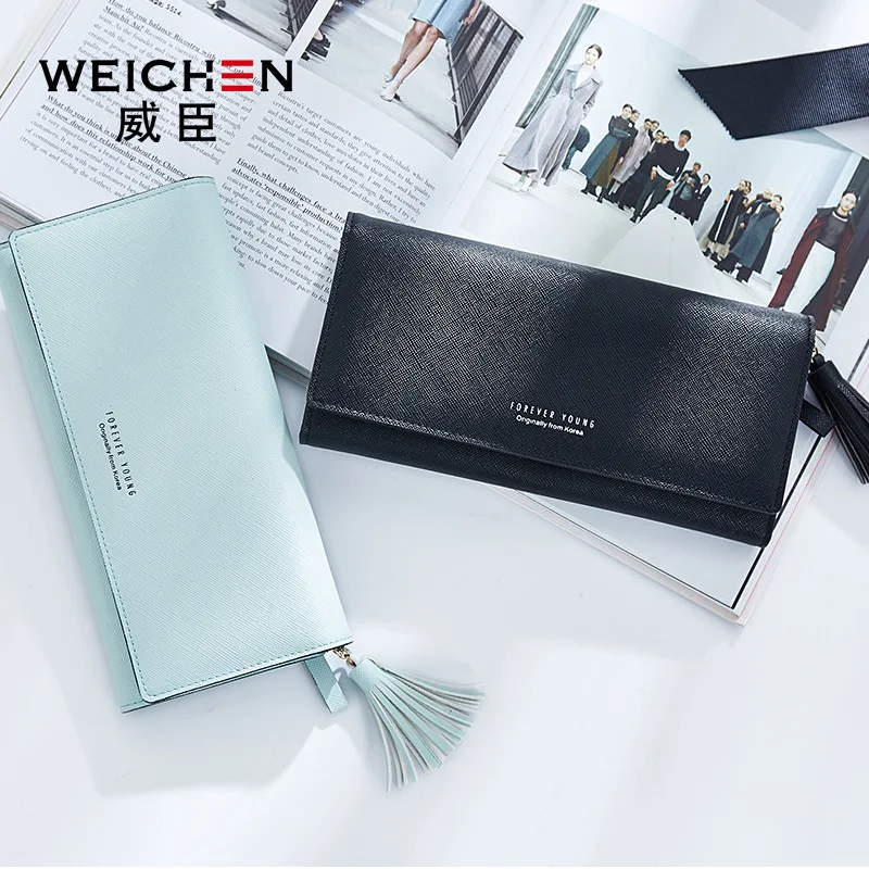 WEICHEN дизайнерские кошельки известный бренд женский кошелек 2018 с кисточками