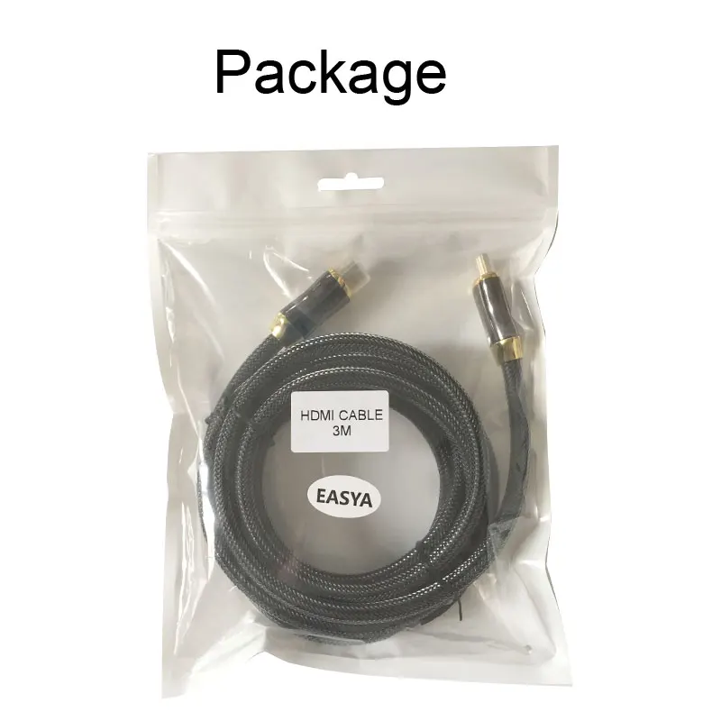 EASYA HDMI кабель для HDMI 2,0 Версия 1 м 1,5 м 2 м 3 м 5 м 8 м золотой высокоскоростной папа-папа цифровой кабель для HDTV проектора PC использования