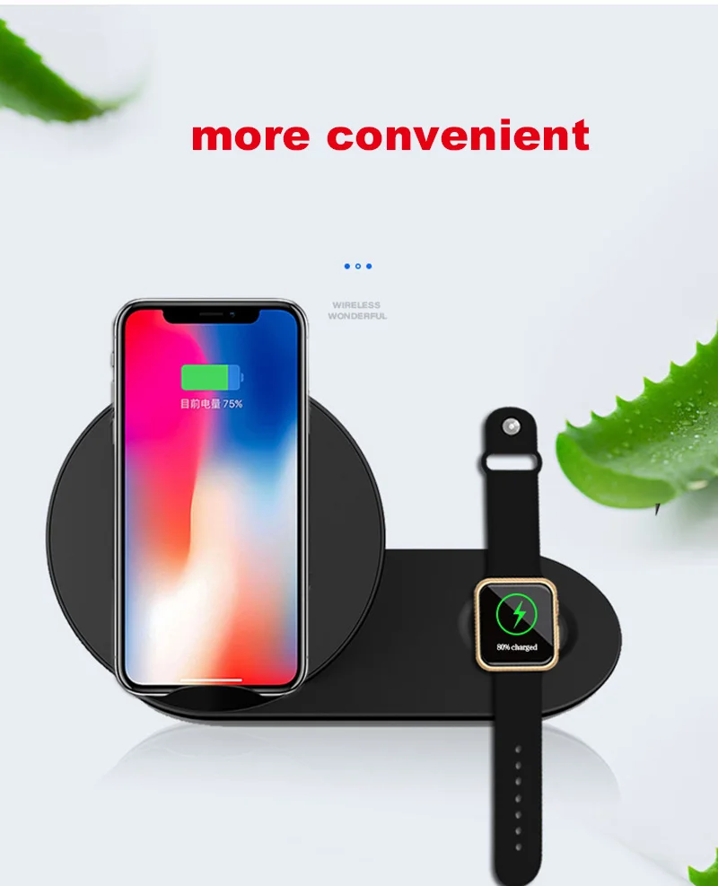 Быстрое беспроводное зарядное устройство для iPhone XS MAX Samsung S8 S9 Plus Gear S2 S3 S4