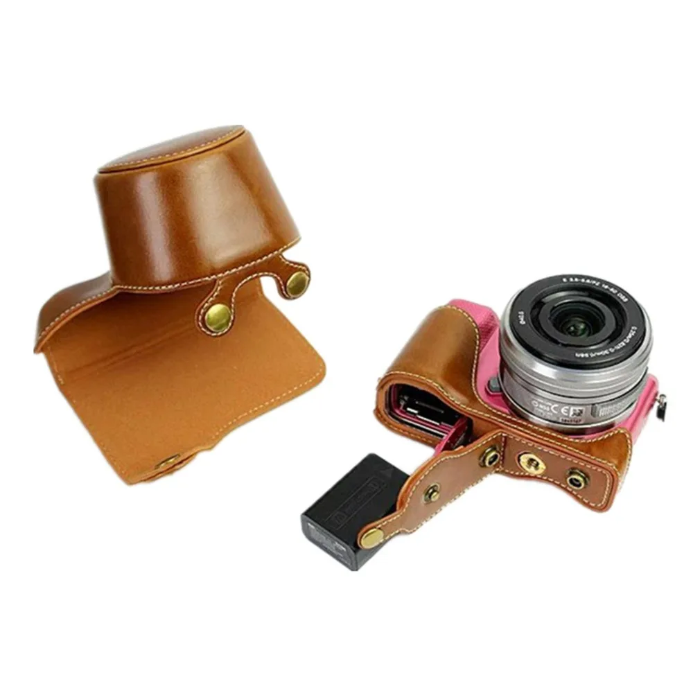Чехол из искусственной кожи для камеры Sony Alpha A5100 A5000 16 50 мм Винтажный чехол в стиле