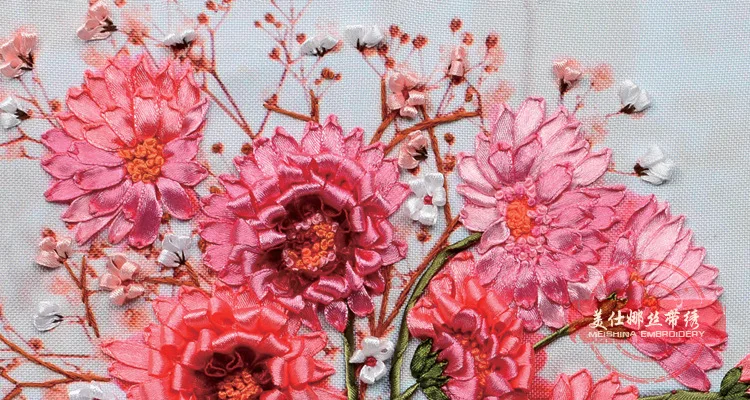 Рукоделие Набор для вышивки крестиком из ленты сделай сам Настольная Ваза