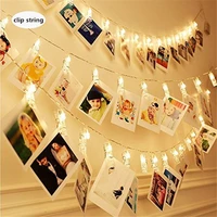 1 5m 10leds photo clip holder led string lights for christmas new year wedding home decoration warm white fairy battery