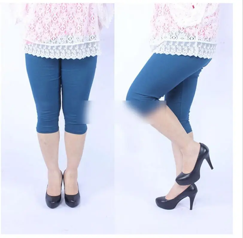 Леггинсы ярких цветов эластичные леггинсы до середины икры батальных размеров