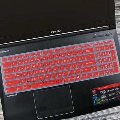17,3 15,6 дюймовый ноутбук Клавиатура Защитная крышка для MSI GL62M GF62 GP63 gp62m GT63 GT63VR GL63 GF62VR GS72VR GF75 GV62 PL62 PL60 - Цвет: Red