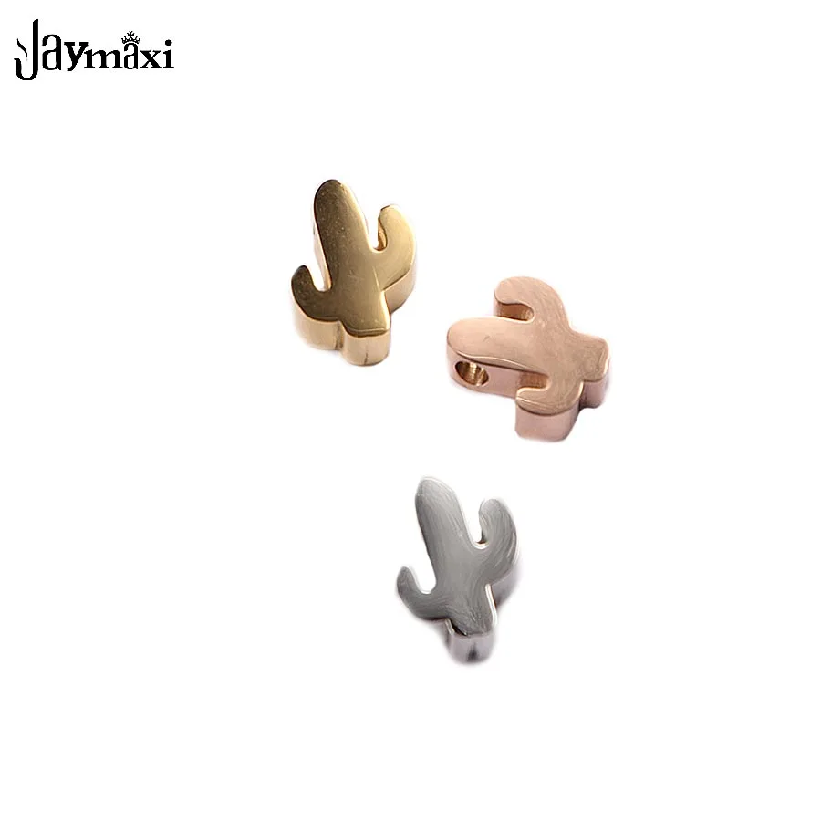 Jaymaxi маленький шарик Кактус Шарм DIY ювелирных изделий зеркальная полированная нержавеющая сталь 1,8 мм отверстие 10*8 мм 5 шт./лот