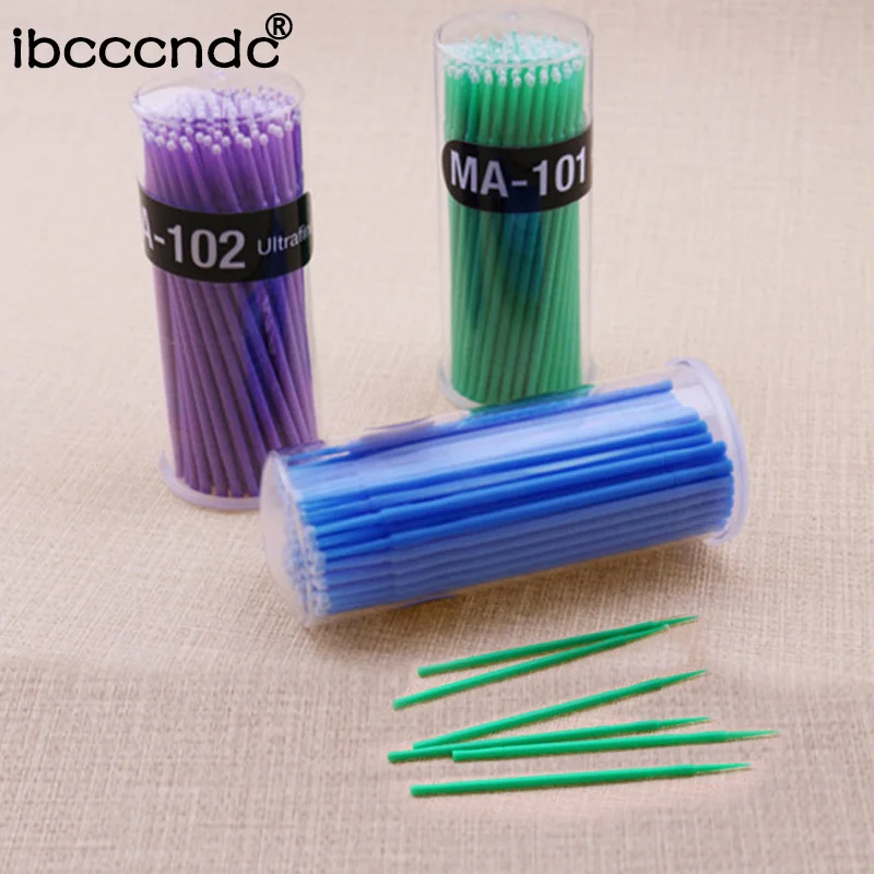 

Disposable 100Pcs/Box Makeup Cotton Swabs Micro Brushe Applicator Swab Eyelash Extension Mascara Brush Eye Makeup Tool For Home
