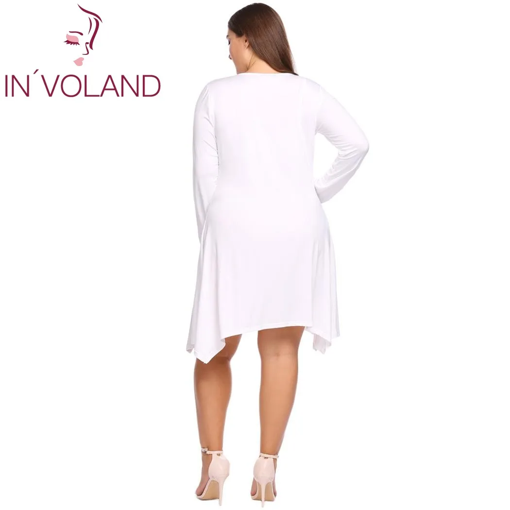 IN'VOLAND/женское винтажное платье большого размера L 4XL сексуальное с v образным