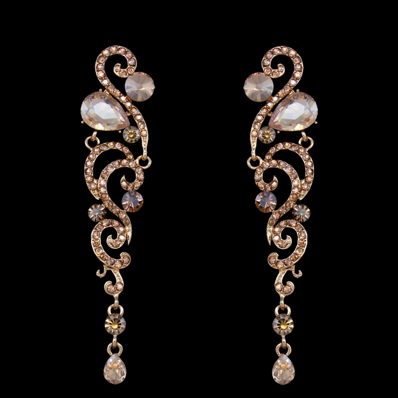 Роскошные свадебные серьги OCESRIO 8 цветов с кристаллами для подружки невесты белые