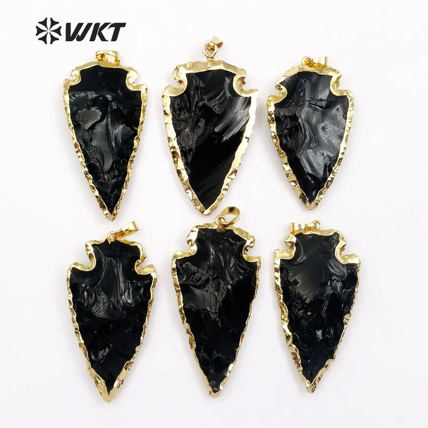 Новинка! Черный обсидиановый двусторонний наконечник стрелы двойная Подвеска