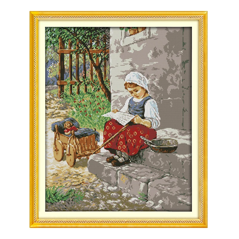 Вышивка крестиком JoySunday kit life Peasant girl DMC14CT11CT хлопчатобумажная ткань гостиная