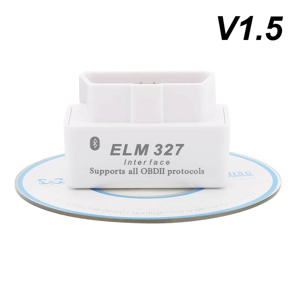 ELM327 V1.5 Bluetooth считыватель кодов Мини OBD2 сканер ELM327 автомобильный диагностический инструмент для Android умный беспроводной Автомобильный сканер - Цвет: V1.5-White