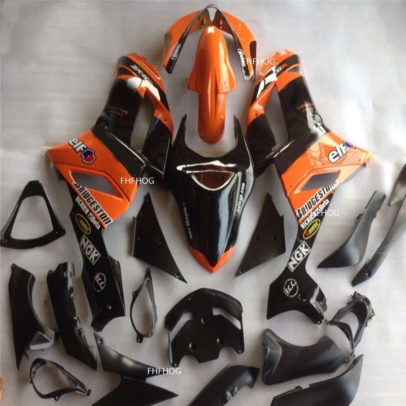 Motorcycle Fairing kit for KAWASAKI Ninja ZX6R 07 08 ZX 6R 2007 2008 zx6r gloss black orange Fairings set | Автомобили и