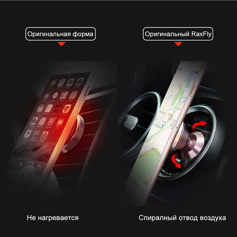 RAXFLY Универсальный Автомобильный Держатель Магнитный Держатель Стенд Для Samsung S8 360 Градусов Держатель Магнитный Держатель Мобильного Телефона Для iPhone 7 держатель для телефона в машину