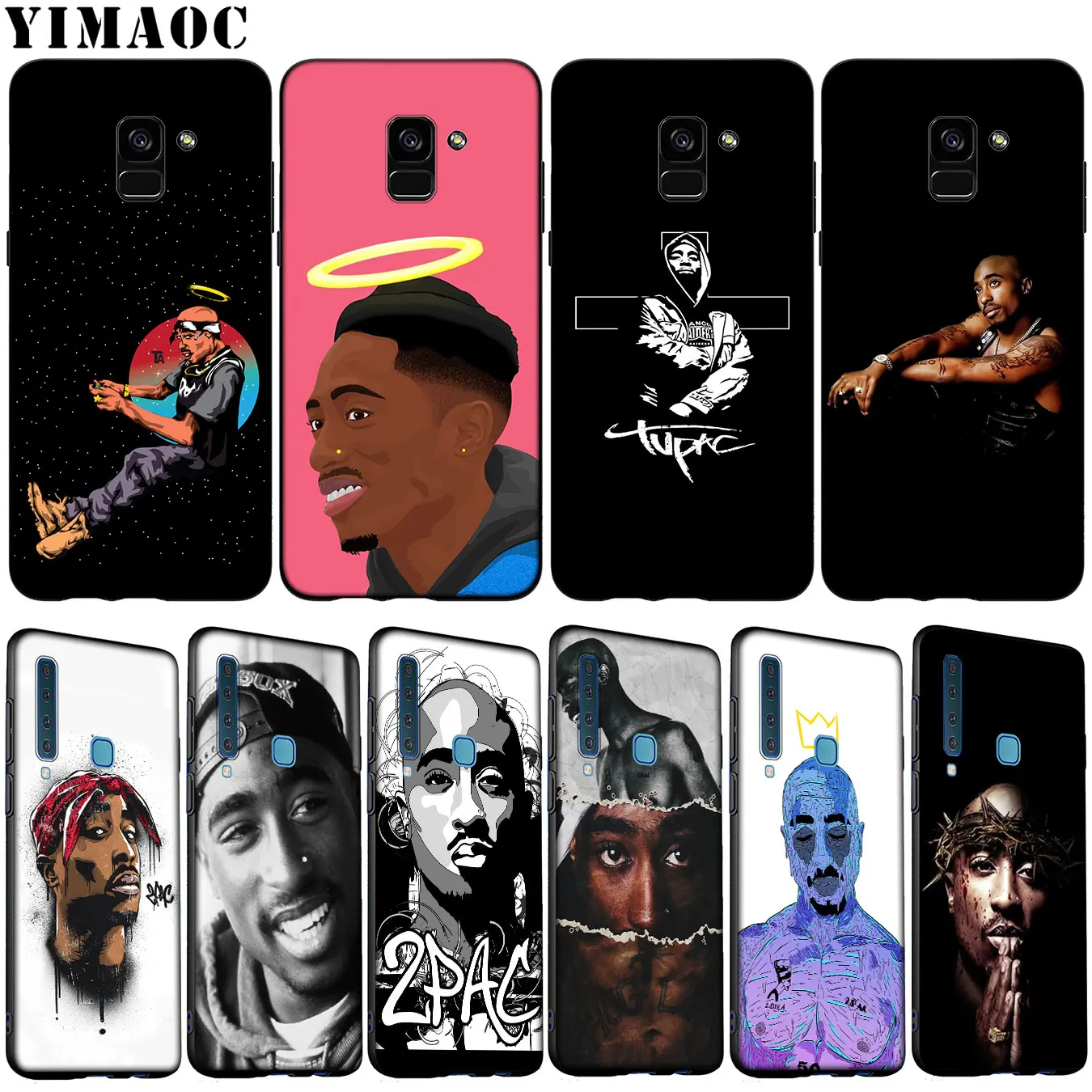 Мягкий силиконовый чехол YIMAOC 2pac tupac Crown 2 pac Rap для Samsung Galaxy A6 A9 A8 A7 2018 A3 A5 2016 2017 Note 9 8 10