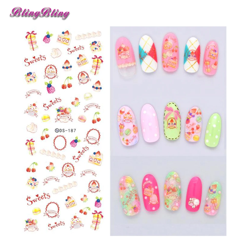 Blignbling 1 шт. Лимонная вода лимон Nail Art Советы украшения серии DS DIY воды наклейки для
