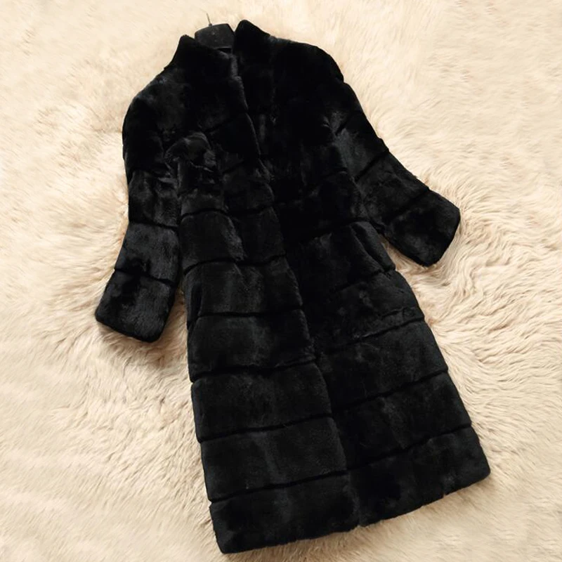 New Top Selling Real Price Natural Fur Coat Women Rabbit Jacket with sheared stand collar wsr466 | Женская одежда