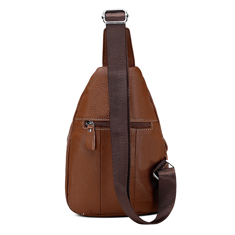 Explosive quality Genuine Leather Mens Sling Bag business travel Single Shoulder Bags Men Chest Pack Messenger Crossbody | Багаж и сумки