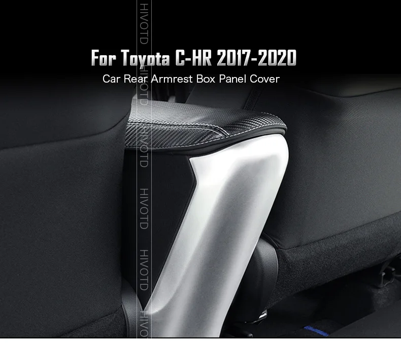 Hivotd для Toyota C-HR CHR аксессуары для интерьера АБС пластик Автомобильная задняя декоративная накладка для панели подлокотника покрытие из углеродного волокна для автомобиля Стайлинг