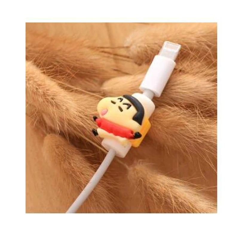 Crayon Shinchan Dehyaton мультфильм милый прекрасный Usb протектор кабель Чехол клип для Iphone 6 plus 6s 7plus крышка намотки шнур протектор провода Организатор - Цвет: Crayon Shinchan