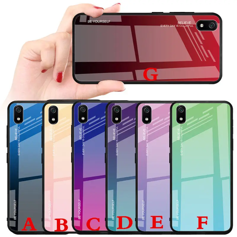 Защитный чехол из закаленного стекла с градиентом для Xiaomi Redmi 7A K20 Pro MI 9T CC9e A3 40