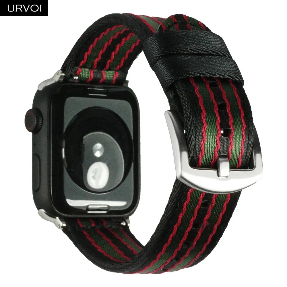 URVOI нейлоновый ремешок для Apple Watch 6 SE 5 4 3 2 1 мягкий точный тканый iwatch NATO дизайн с