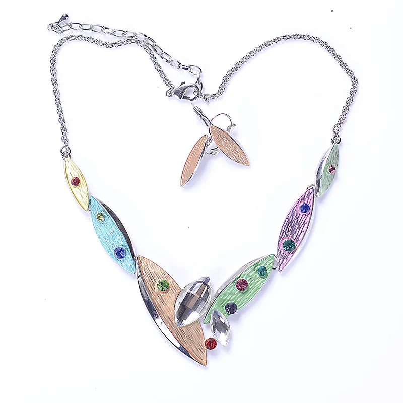 

Hot Sale Wholesale 6sets Fashion Jewelry Sets Unique Design Party Gifts High Quality Statement Necklace+Earring For Women 2019