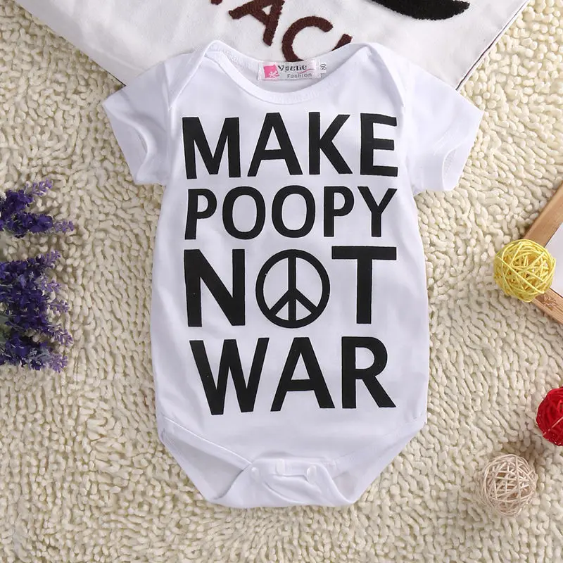 Clearance Promotion Kid Baby Boy Summer Short Sleeve Letter Bodysuit White Jumpsuit Bebe Children Clothes |