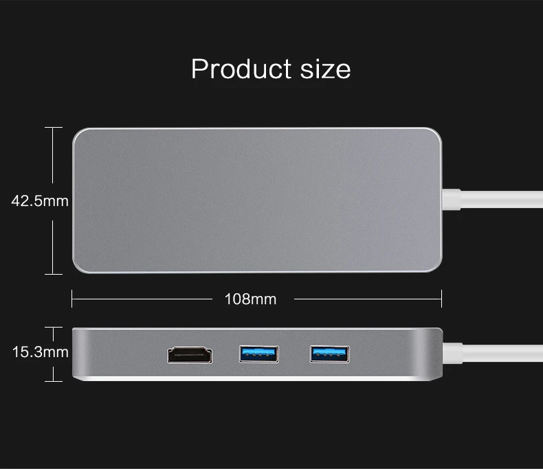 USB C концентратор Thunderbolt 3 док станция USB3.1 Тип к HDMI 0 Ethernet RJ45 TF SD Кабель адаптер для