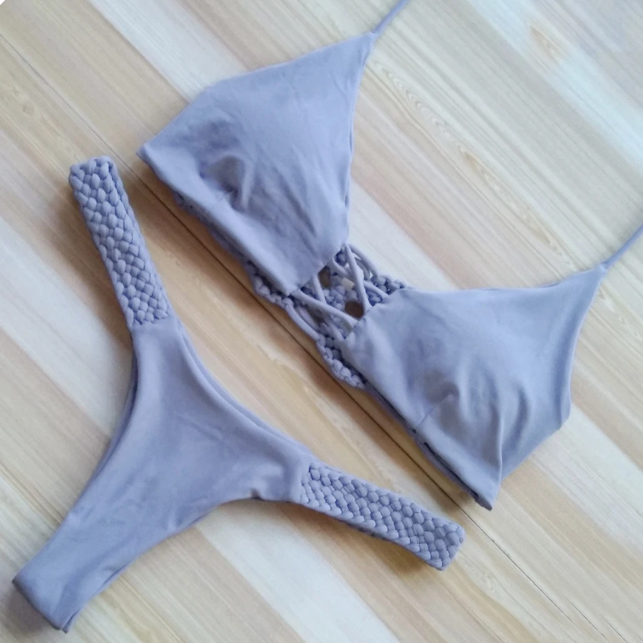 Veicool купальники женские 2019 горячие сексуальные плетеные бикини со шнурками набор