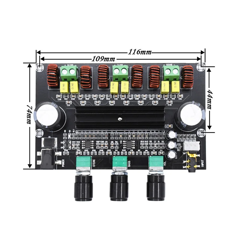 XH-M573 TPA3116D2 80W + 100W 2 1 Channel TPA3116 цифровой усилитель мощности | Электроника