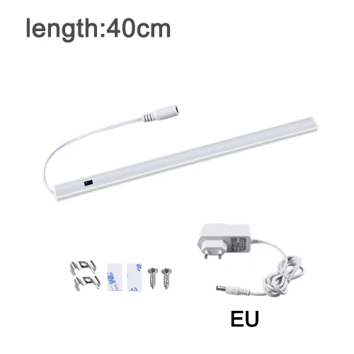 40cm EU Adapter EeeToo Кухня светильник ручная развертка движения Сенсор под шкаф светильник бар светодиодные ленты 12V светодиодный шкаф гардероб светильник s для Кухня - Цвет: 40cm EU Adapter