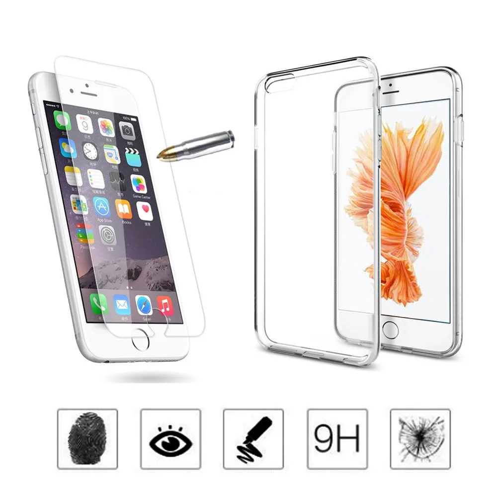 CARPRIE прозрачный мягкий термополиуретан чехол + закаленное Стекло Экран Защитная