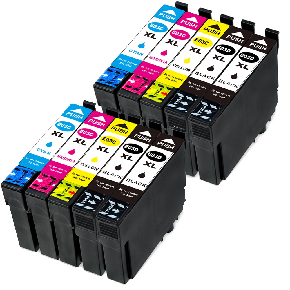 Совместимый картридж для EPSON T03D T03C совместимый с принтерами WorkForce WF 2861 (4B + 2C 2M 2Y) 10