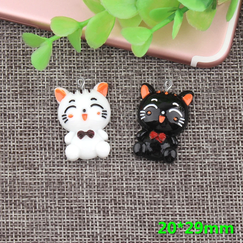 10 шт 20*29 мм микс Смола кошка котенок амулеты flatback кавайный кабошон для diy Ремесло