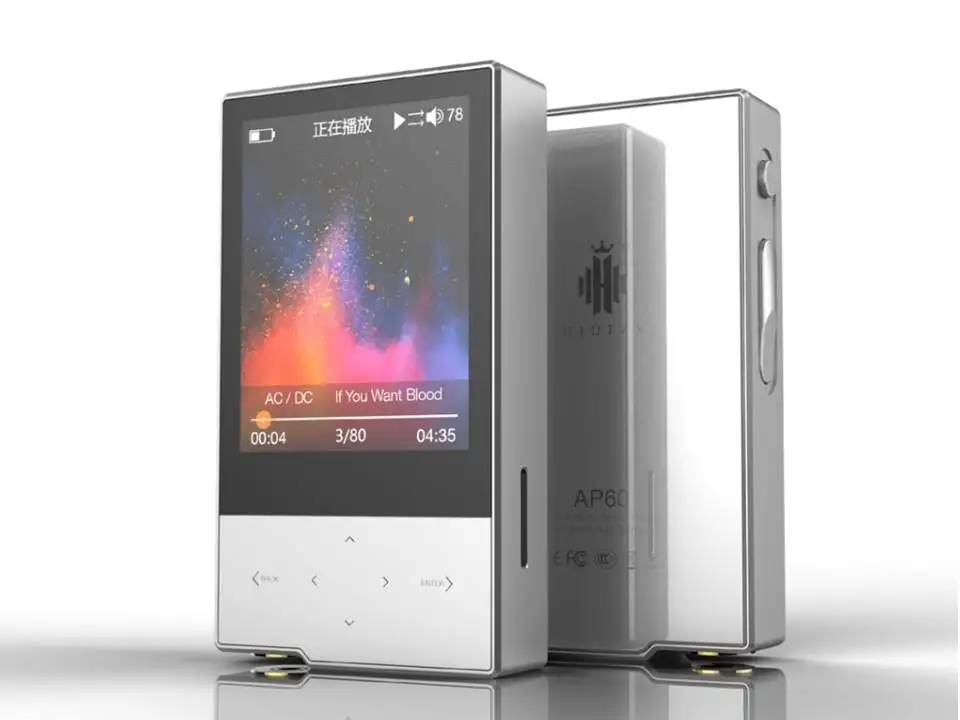 Серебристый Hidizs AP60 MKII металлическая Версия DSD USB DAc HiFi карман без потерь Bluetooth 4,0 Apt-x Музыкальный плеер+ EP3 IEM MP3 - Цвет: Серебристый